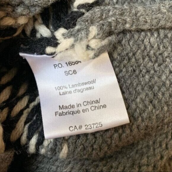 TNA Aritzia Sea To Sky Cardigan Sweater wool zip up Cowichan knit Fair isle S - Picture 13 of 16